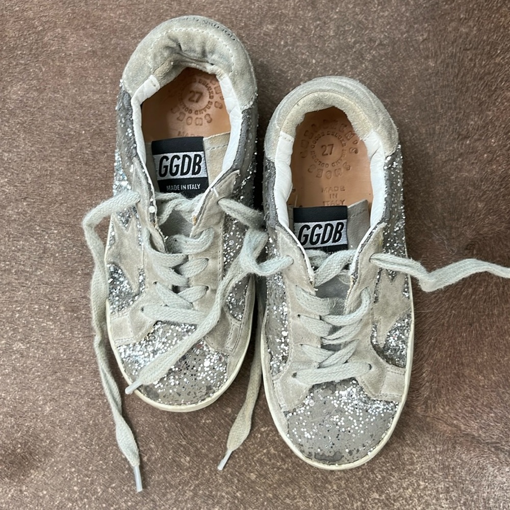 Golden Goose Girls Superstar PythGlitteron Effect Leather Sneakers